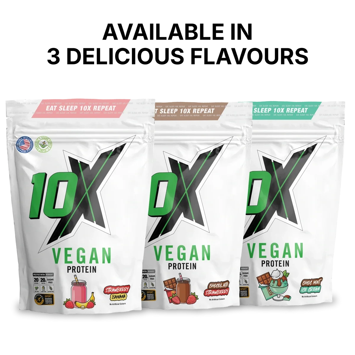 10x Athletics 100% VEGUN PROTEIN 580 GRAM CHOCOLATE STRAWBERRY 20G PROTEIN PER SCOOP