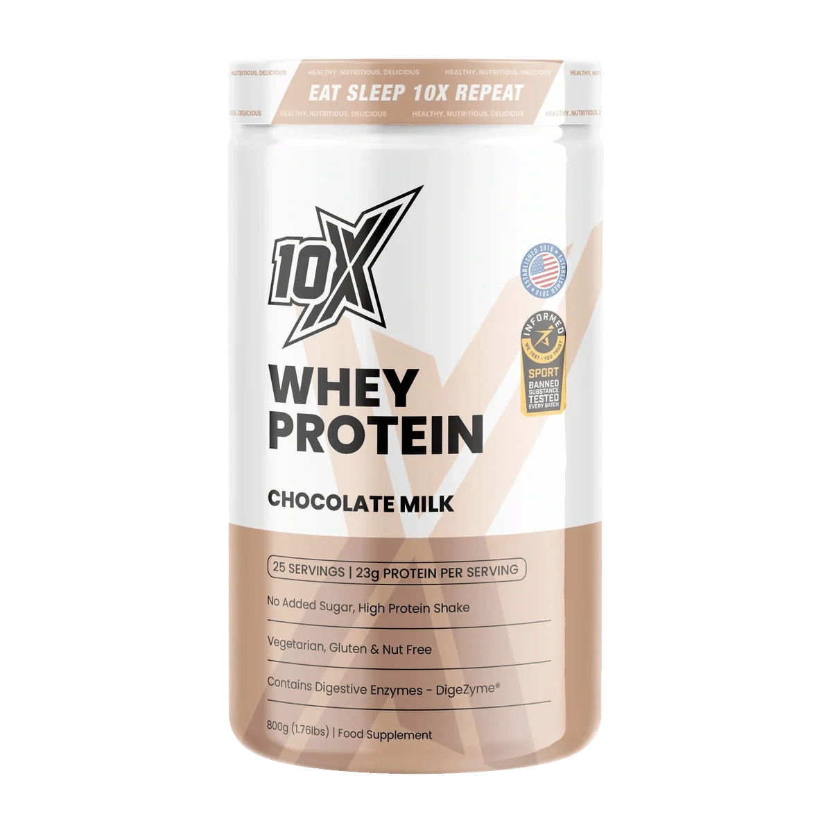 10x Athletics Grass Fed Whey protein 800 Gram 25 Servings