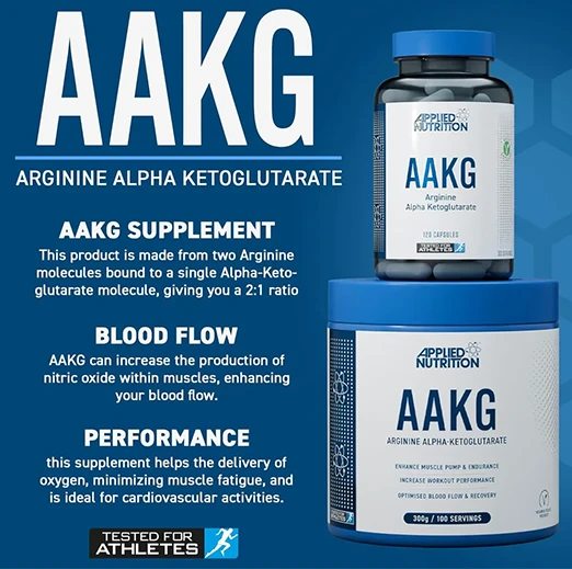 AAKG – Applied Nutrition | Arginine Alpha-Ketoglutarate for Pump, Blood Flow & Performance 300 Gram 100 Servings
