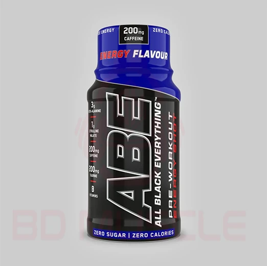 Applied Nutrition ABE Pre Workout Shot - All Black Everything Pre Workout Energy Shots, Physical Performance with Citrulline, Beta Alanine, Caffeine 60ml (energy )