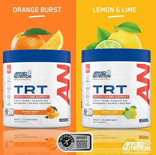 Applied Nutrition Advance TRT Testosterone Support Supplement For Men Over 40s 300g | 30 Servings | Orange Brust