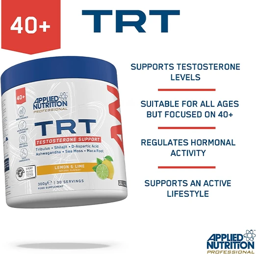 Applied Nutrition Advance TRT Testosterone Support Supplement For Men Over 40s 300g | 30 Servings | Orange Brust