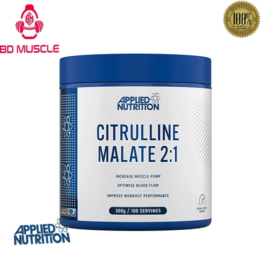 Applied Nutrition Citruline Malate 2:1 | 300 Gram 100 serving 3000MG Per Serving |  Nitric Oxide Booster Amino Acid Powder Supports Muscle Recovery Improves Performance Vegan Gluten Free (Unflavoured)