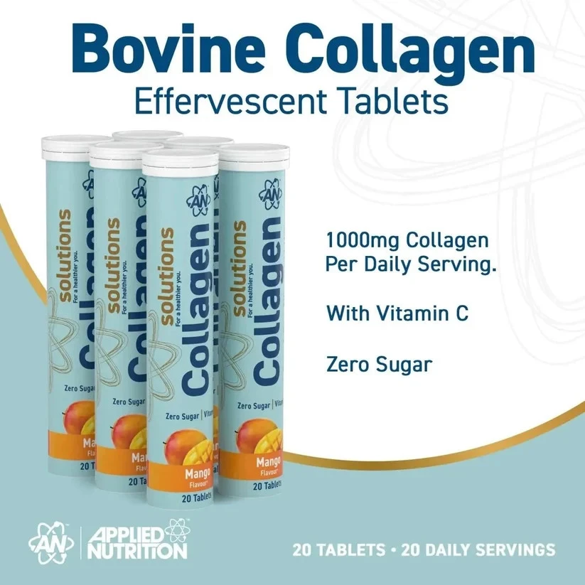 Applied Nutrition Collagen Effervescent Tablets Mango Flavour | 20 Tablets | 10 Servings