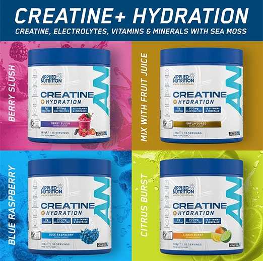 Applied Nutrition Creatine + Hydration Powder | Electrolytes & Vitamins for Muscle Recovery & Performance| 360g | 30 Servings
