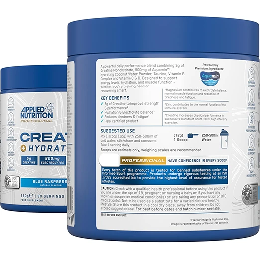 Applied Nutrition Creatine + Hydration Powder | Electrolytes & Vitamins for Muscle Recovery & Performance| 360g | 30 Servings