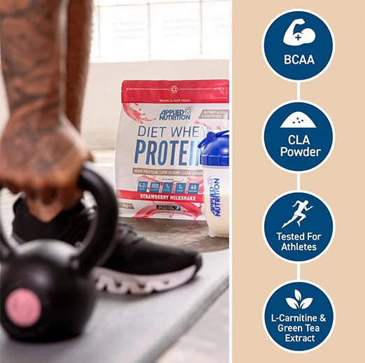Applied Nutrition Diet Whey - High Protein Powder Supplement, Low Carb & Sugar, for Weight Management with CLA, L Carnitine, Green Tea (450g - 18 Servings)