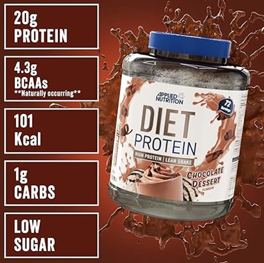 Applied Nutrition Diet Whey Protein  - High Protein Powder Supplement, Low Carb & Sugar,(1.8kg - 72 Servings)