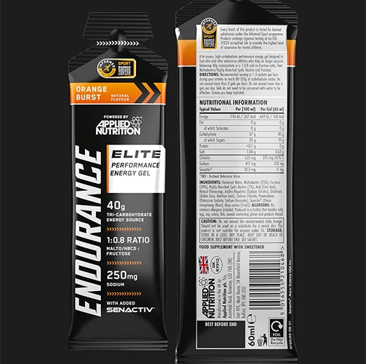 Applied Nutrition Endurance Elite Energy Gel - 40g Tri-Carb Fuel 60 ml 1 pack