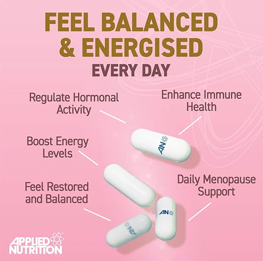 Applied Nutrition Menopause Complex Solutions Enhances Hormonal Balance - (60 Capsules – 30 Servings)
