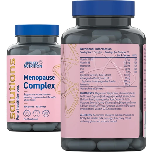 Applied Nutrition Menopause Complex Solutions Enhances Hormonal Balance - (60 Capsules – 30 Servings)