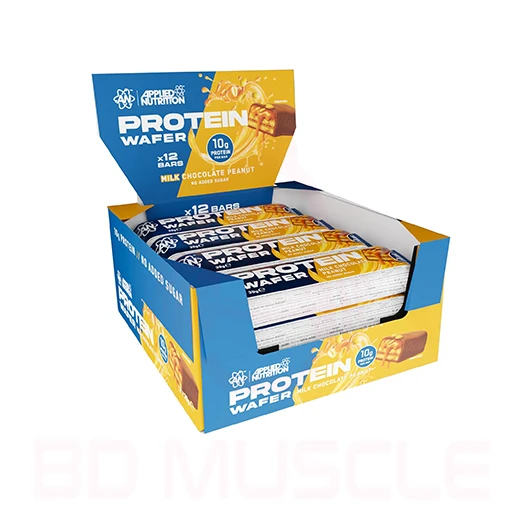 Applied Nutrition Protein Wafer Bar – High Protein Wafer Snack with 10g Protein Per Bar Milk Chocolate Coated Light Crispy Texture (39g Bar)*12