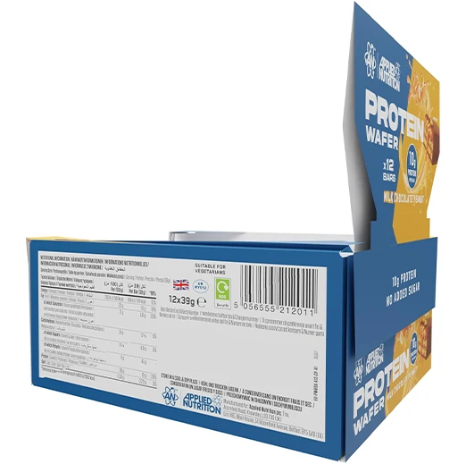Applied Nutrition Protein Wafer Bar – High Protein Wafer Snack with 10g Protein Per Bar Milk Chocolate Coated Light Crispy Texture (39g Bar)*12