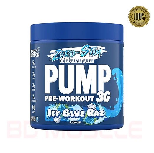 Applied Nutrition Pump Zero Pre Workout - Zero Stim, Caffeine Free, Energy & Performance (375g - 25 Servings)
