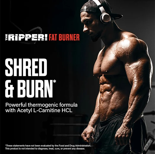 JNX Sports The Ripper Shredding Thermogenic Fat Burner, Pre-Workout  30 Servings