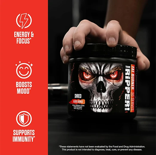 JNX Sports The Ripper Shredding Thermogenic Fat Burner, Pre-Workout  30 Servings