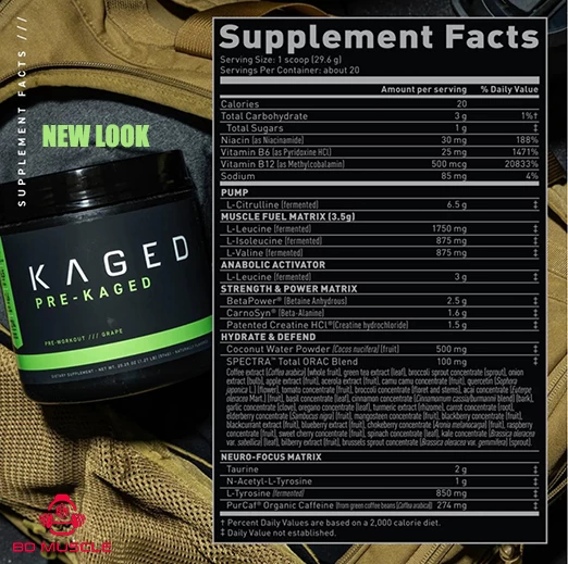Kaged Muscle Pre Kaged Meximum pump, Focus ,Energy