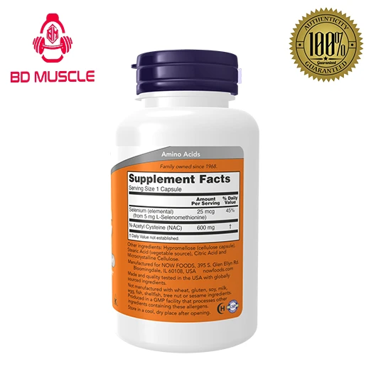 Now Foods NAC (N-acetyl cysteine) 600MG CAPSULE
