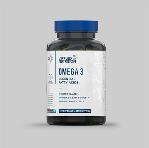 Applied Nutrition Omega 3 with Vitamin E - 1000mg Fish Oil,100 Softgels , 100 Servings